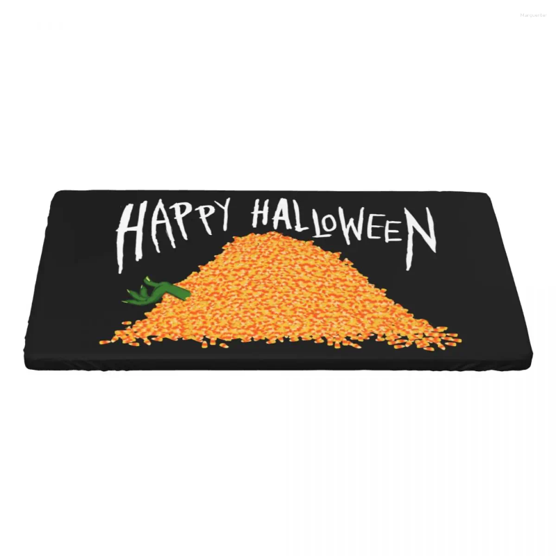 Table Cloth Custom Happy Halloween Candy Corn Crush Tablecloth Rectangular Oilproof Cover For Party 4FT