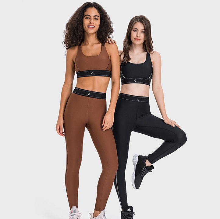 Adjustable Shoulder Strap Sports Bra Designer Elastic Waist Training Yoga Pants Women Activewear Set Womens Bras leggings Fashion Sets Pant Free Shipping