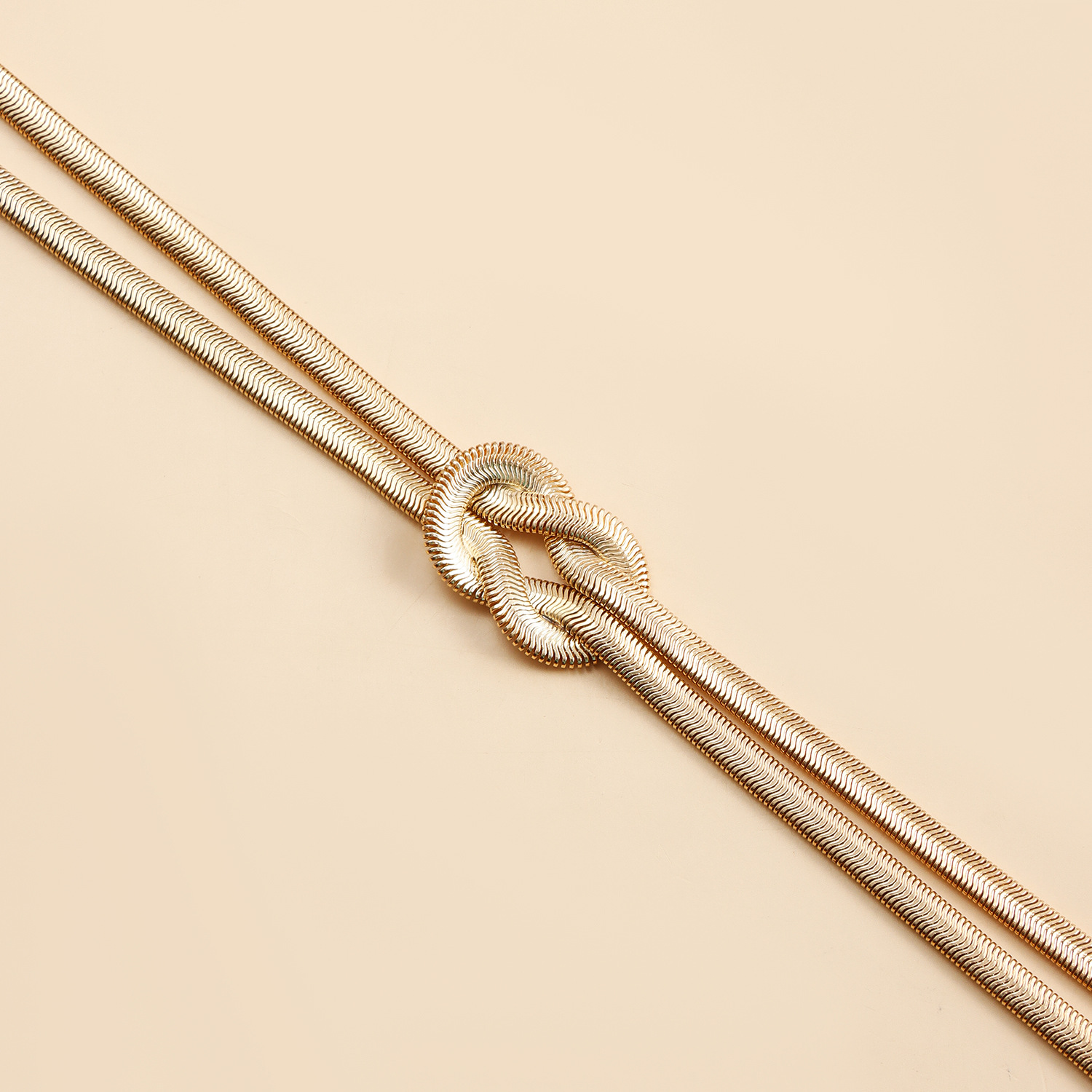 Gothetic Punk Metal Flat Snake Chain Chest Knoted Choker Necklaces For Women Gold Plated Long Tassel Necklace Sexy Jewelry Aesthetics Party Gift Y2K
