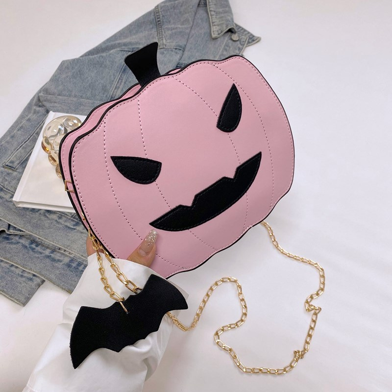 2025 Designer parody version 3 Korean pumpkin bat fun and quirky personality cartoon shoulder bag