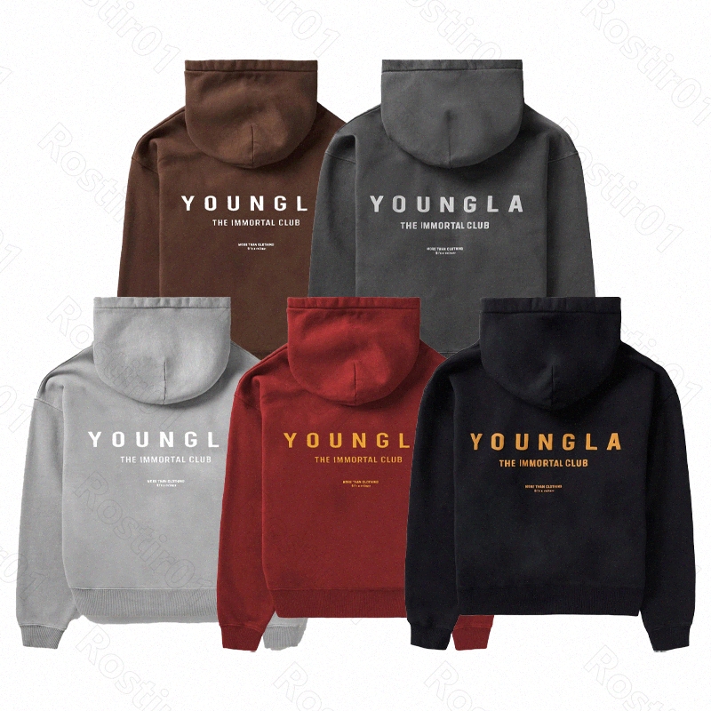 Youngla Mens Oversized Hoodie Doublelayer In Tessuto Composito Giacca Stampata …