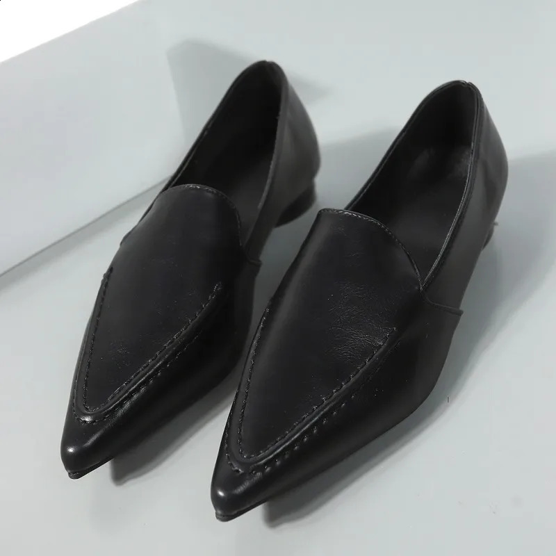 Womens Flats Pointed Toe Slip on Oxford Patchwork Boat for Female Low Heels Dress Shoes Spring New Autumn 240904
