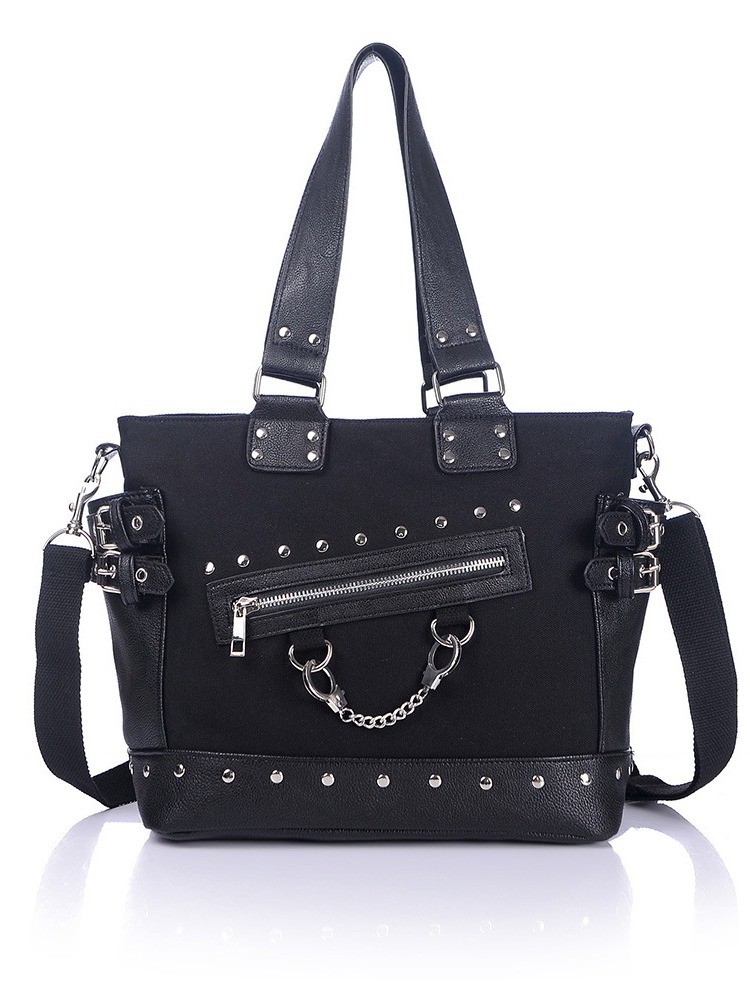 halloween bag tote bag womens tote bag summer new canvas riveted bag advanced sense large capacity allmatching shoulder bag