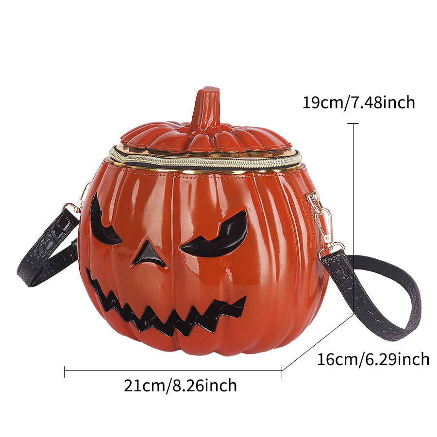 European and American Fashion 2024 Halloween Casual Personalized Three Dimensional Pumpkin Head Single Cross Shoulder Women's Bag dh5727163