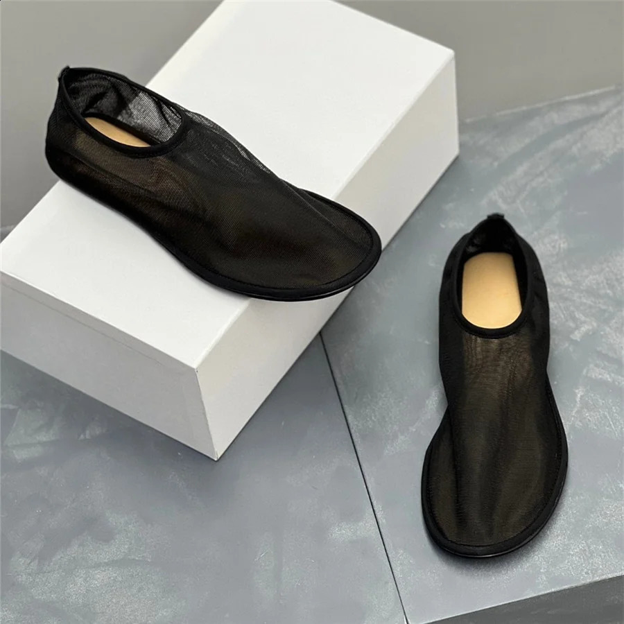 2024 Womens Lazy Loafers Mesh Ballet Apartment Spring and Summer Walking Flat Dance Shoes Womens Breathable Skating Espadrillles 240909