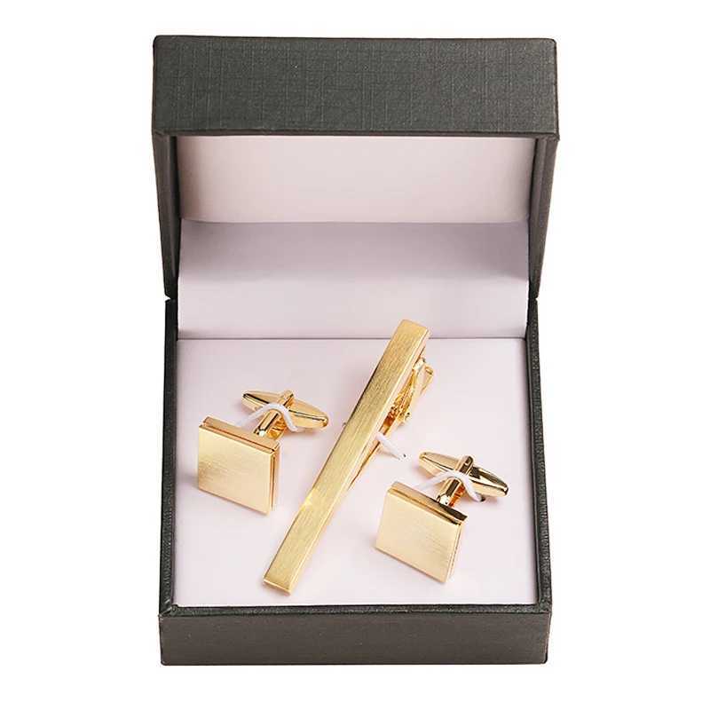 Classic Mens French Shirt Cufflinks Tie Clip Dring Laser Metal Cufflinks Button Clip Wedding Set with Bead Box Gift W250111