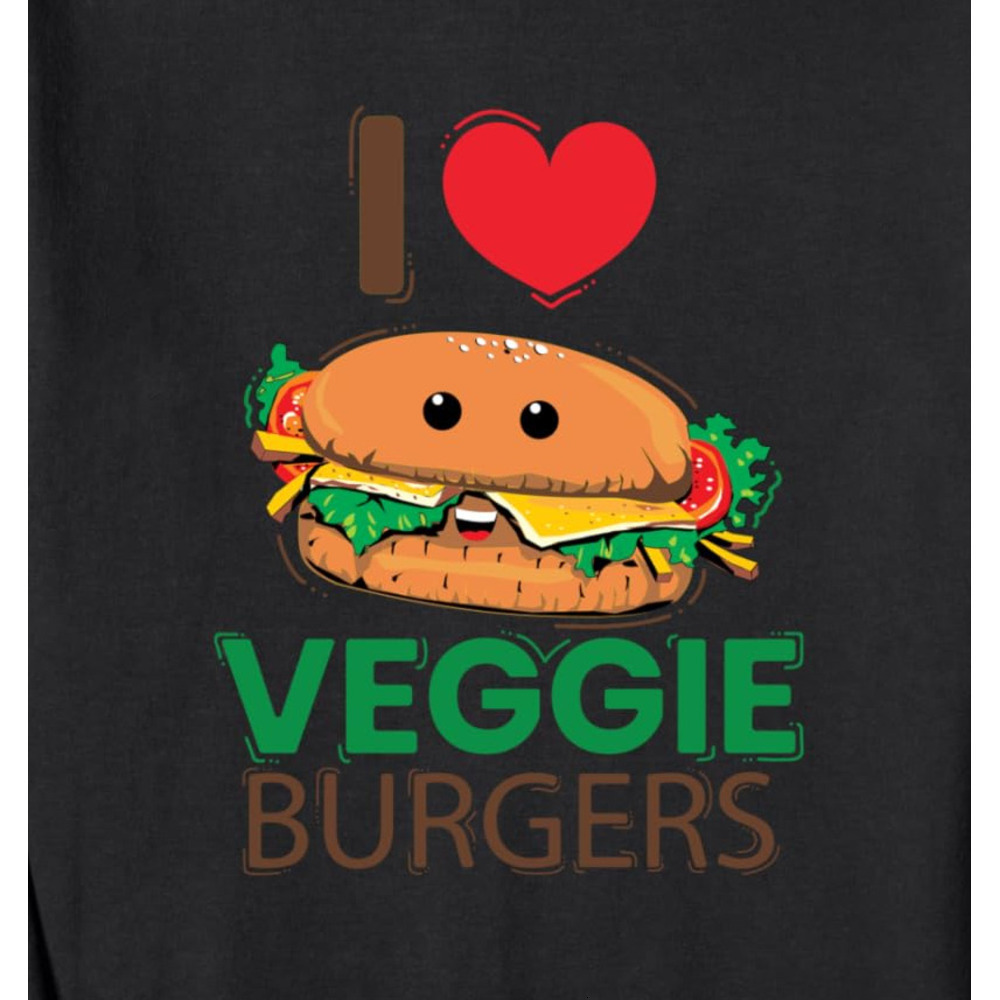 Long Sleeve Shirts for Men sweatshirt I Love Veggie Burgers Vegetarian Vegan Plant Gift Sweatshirt Tee Streetwear Casual tops clothes