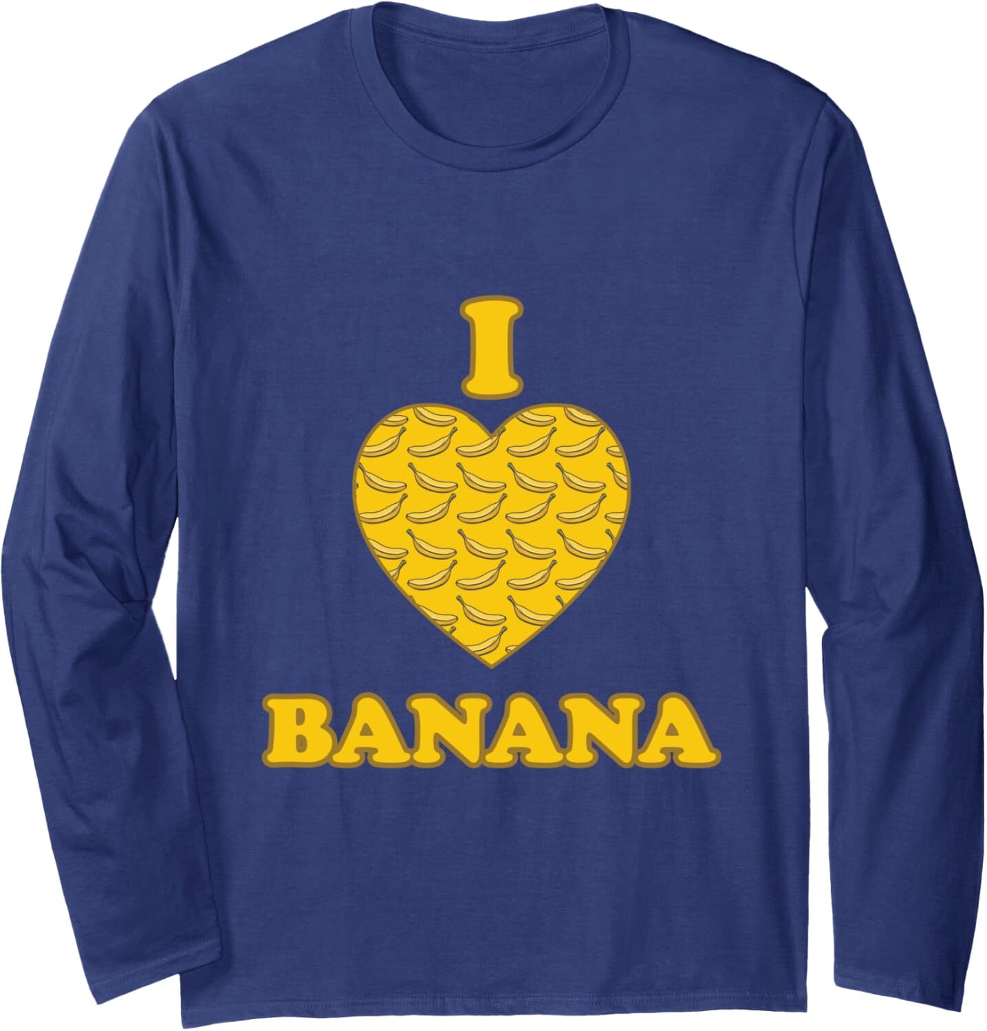 Long Sleeve Shirts for Men sweatshirt I Love Banana Heart Full Of Bananas Lovely Cartoon Long Sleeve Tee Streetwear Casual tops clothes
