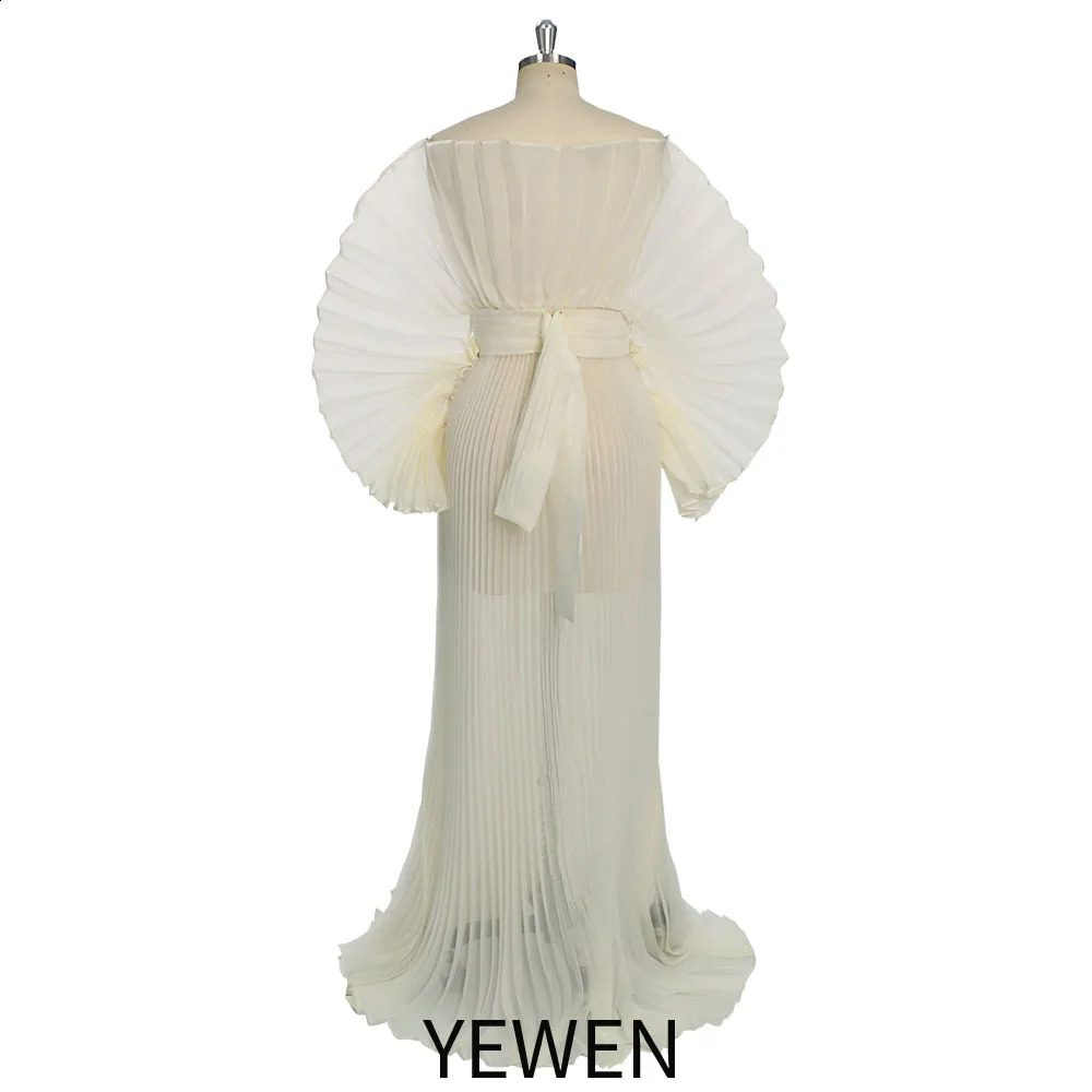 Fashionable Organza pleated maternity clothing po shoot wedding dress YW230726 240904