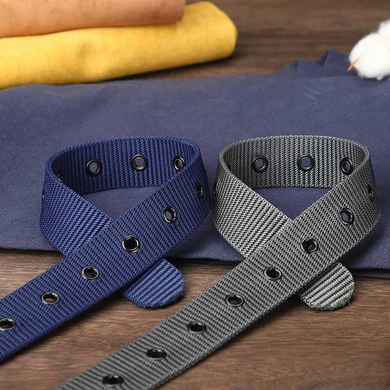Mens belt Porous canvas buckle leather belt outdoor sports belt womens fashionable eye belt womens jeans belt W250109