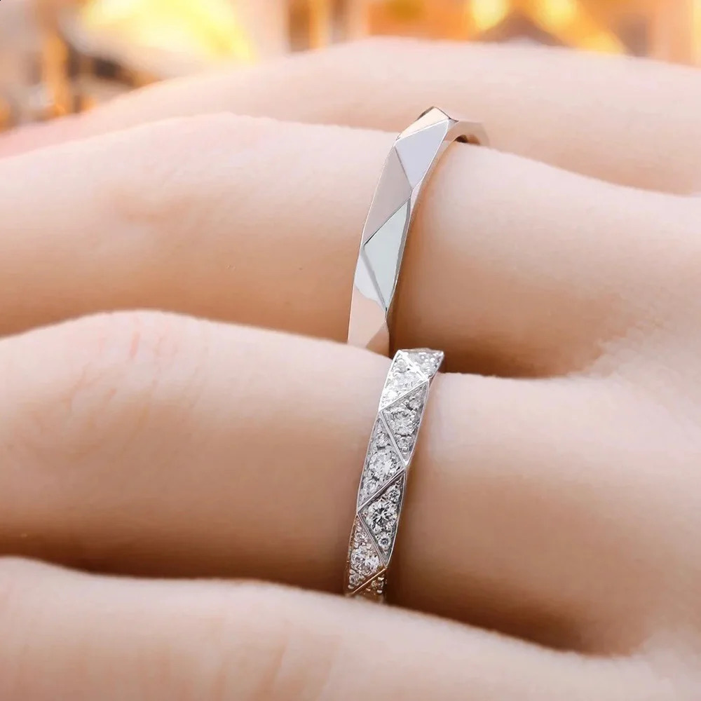 Fashion Accessories Couple Ring Engagement Accessories S925 Pure Silver Diamond Womens Exquisite Gift High Quality 240906