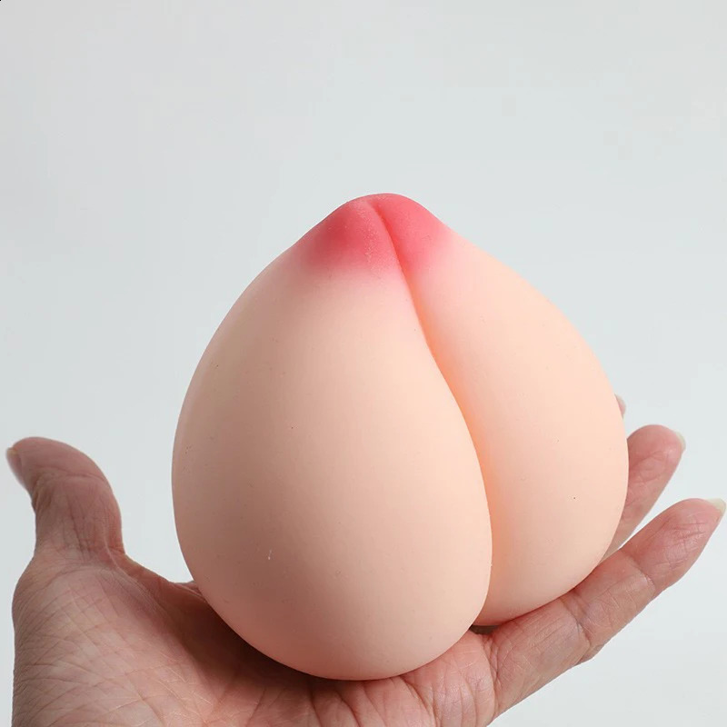 Juicy Peach Soft Decompression Squeeze Release Ball Decompression Tool Simulation Peach Silicone Toy Handmade Gift Fidget Toy 240903