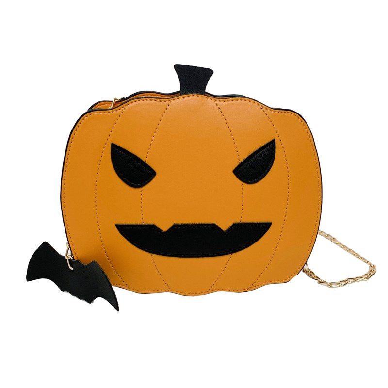 2025 Designer parody version 3 Korean pumpkin bat fun and quirky personality cartoon shoulder bag
