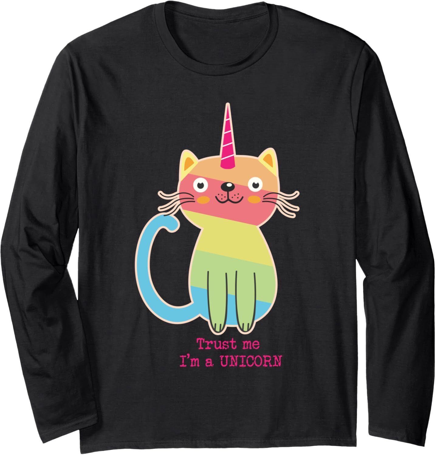 Long Sleeve Shirts for Men sweatshirt Funny Cat Tust Me A Unicorn Kitten Lover Gift Long Sleeve Tee Streetwear Casual tops clothes fashion