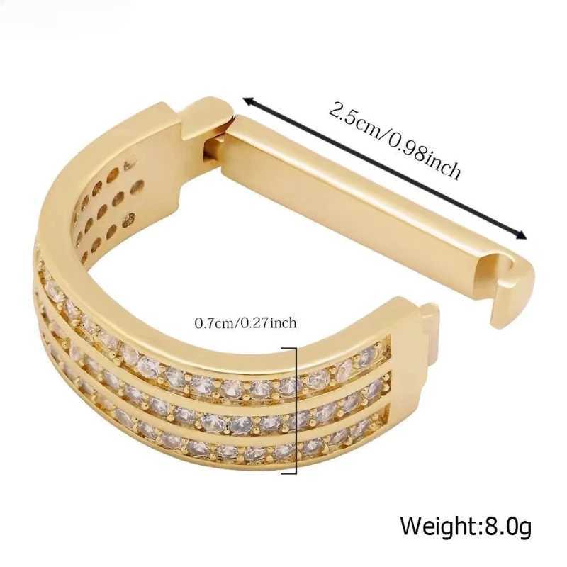 Fashionable luxury mens D-shaped zircon tie clip Mobius ring tie buckle fixed ring wedding party shirt clothing accessories W240907