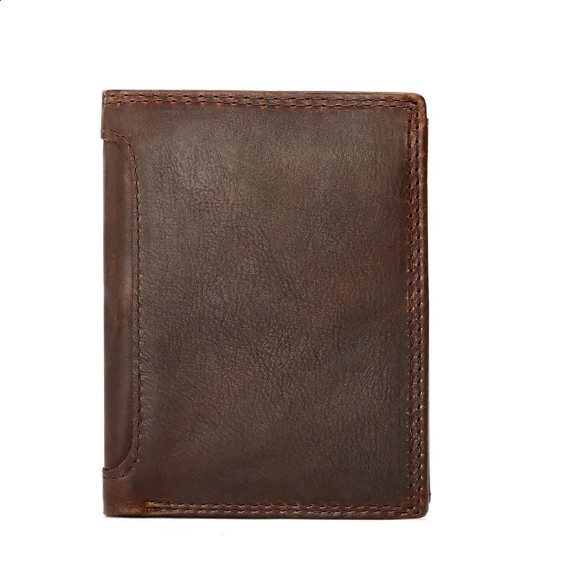 Retro mens leather wallet mini wallet coin wallet currency credit card holder 240907