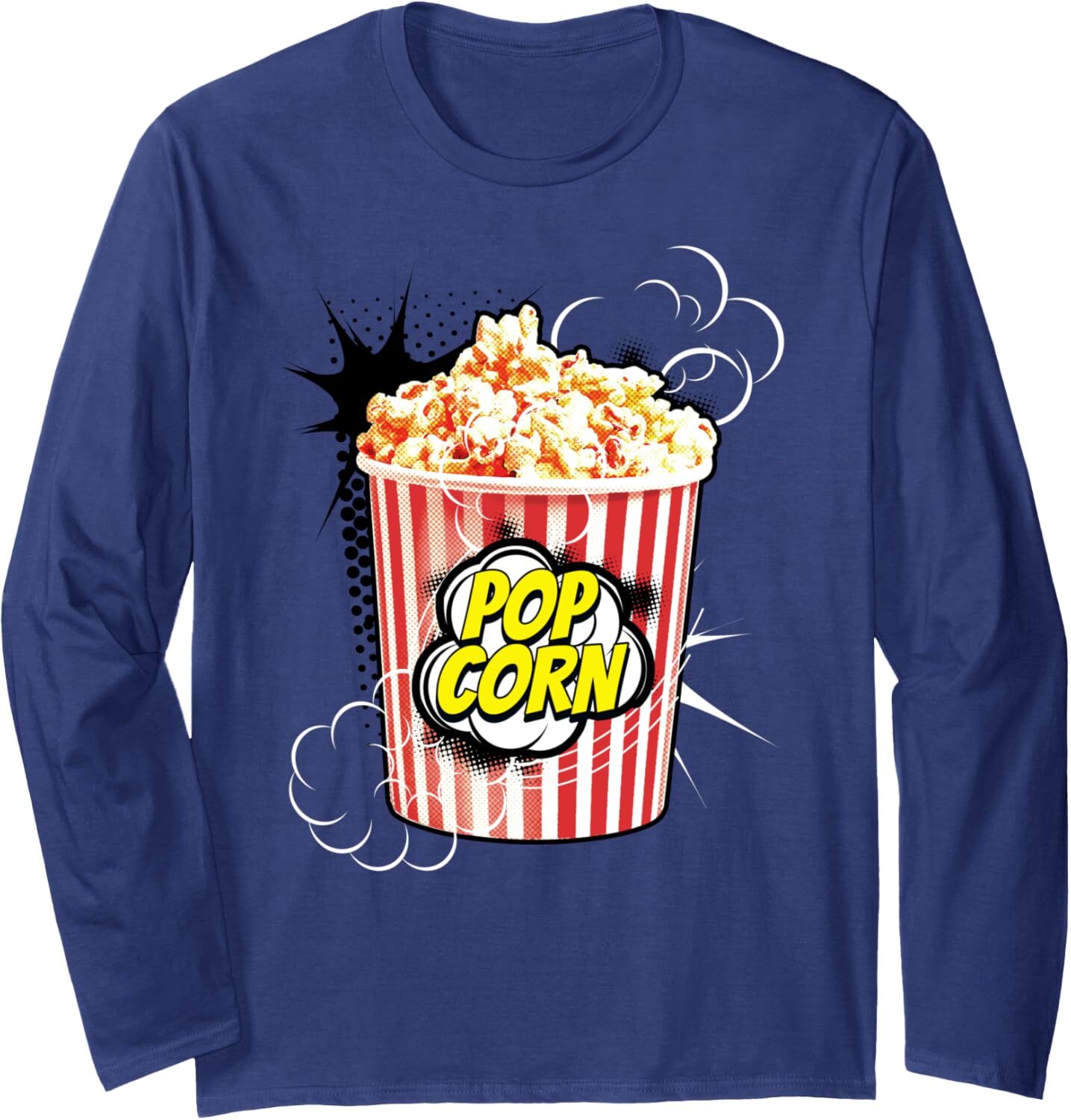 Long Sleeve Shirts for Men sweatshirt Funny Cartoon Pop Corns Box Cinema Popcorn Movies Fans Gift Casual tops clothes
