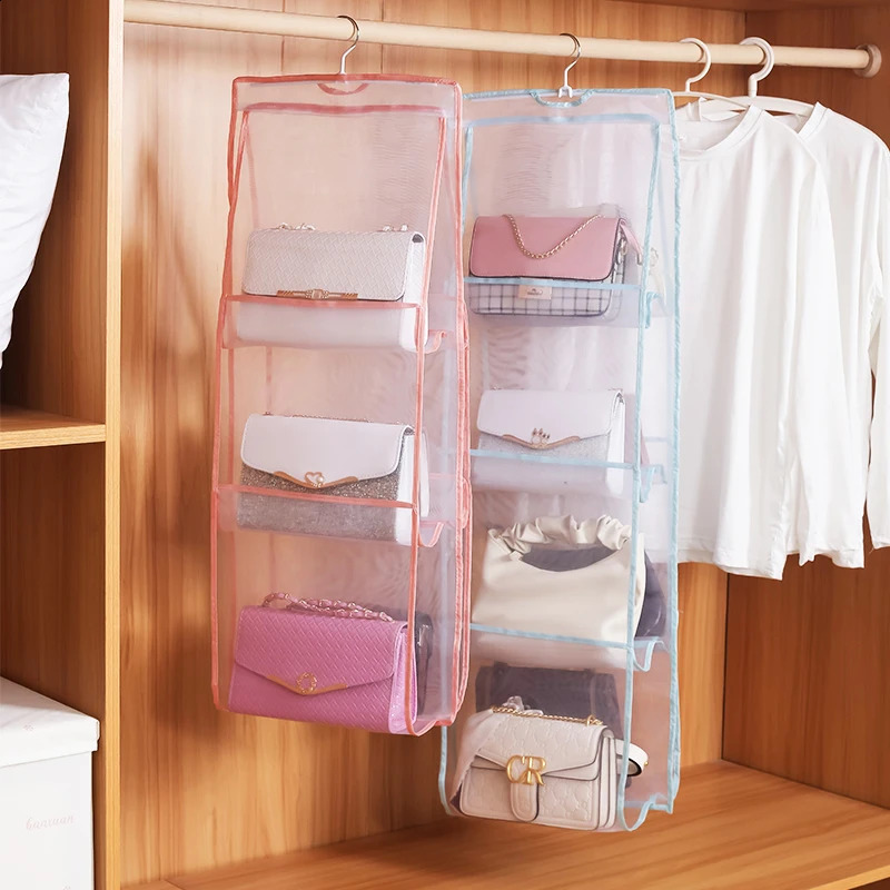 Hanger Handbag Organizer Wardrobe Transparent Storage Bag Door Transparent Shoe Bag Hanger Bag Accessories ww 240914