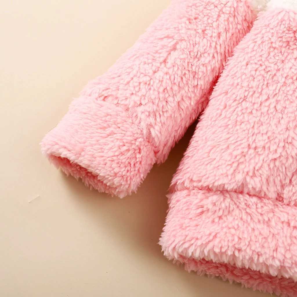 Clothing Sets 0-2 Years Newborn Baby Girl Fluff Hooded Clothes Set Long Sleeve Hoodie Top + Pant Autumn and Winter Warm Daily 2PCS Outfit H241126