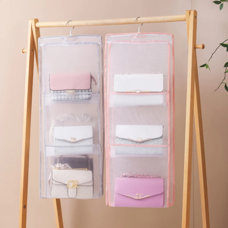 Hanger Handbag Organizer Wardrobe Transparent Storage Bag Door Transparent Shoe Bag Hanger Bag Accessories ww 240914