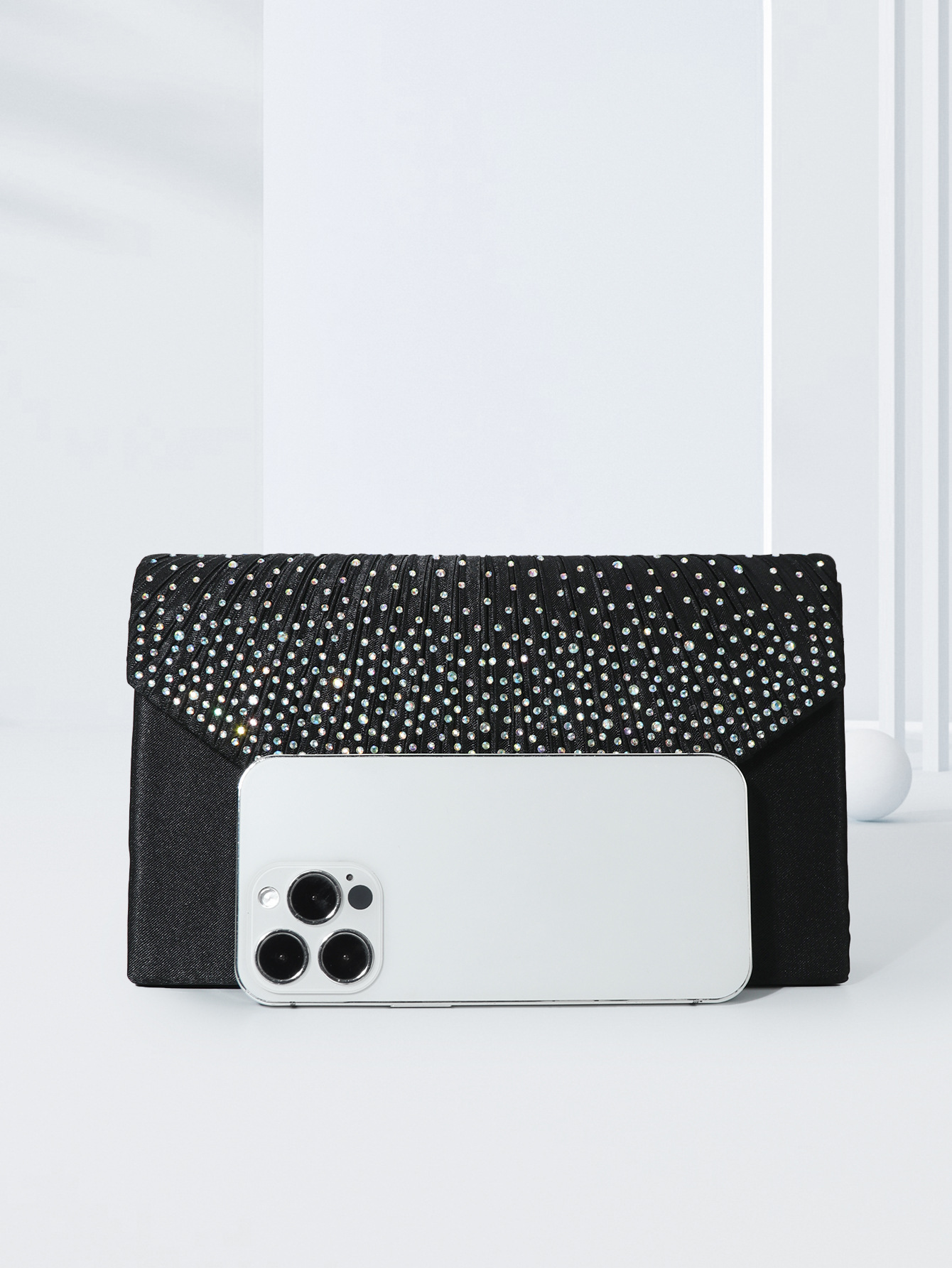 Women's One-shoulder Dinner Bag Graduation Party Wedding Dress Bag Fashion Party Bridesmaid Flip Flip Diamond Black clutch bag