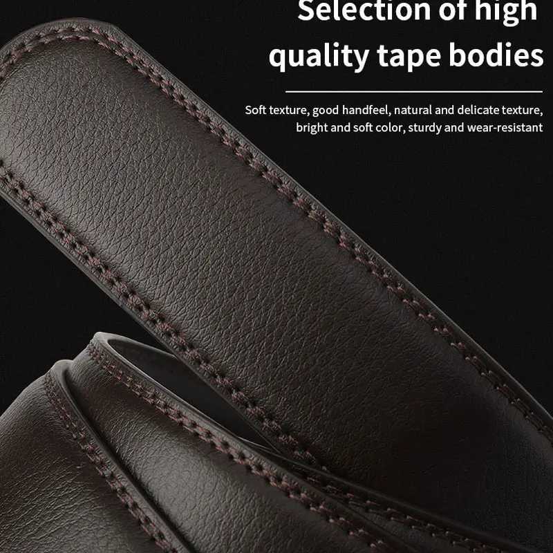 New mens belt automatic buckle pants belt cowhide automatic buckle formal business mens belt with suit belt W251024