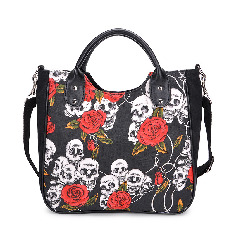 Women's Summer-Ready Tote Bag with Halloween Design Durable Shoulder & Crossbody Carryall