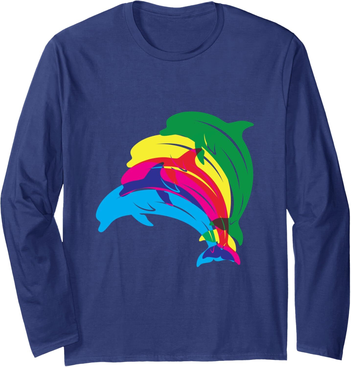 Long Sleeve Shirts for Men sweatshirt Beautiful Dolphins Jumping Colored ocean Gift Long Sleeve Streetwear Casual tops clothes