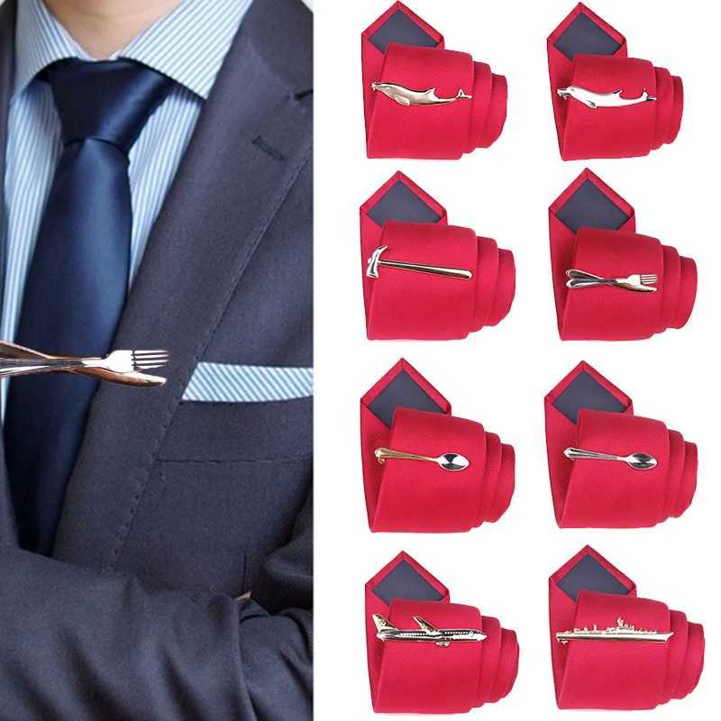 Mens alloy metal gold tie clip cufflinks steamboat dolphin airplane tie bar wedding jewelry pin W250111