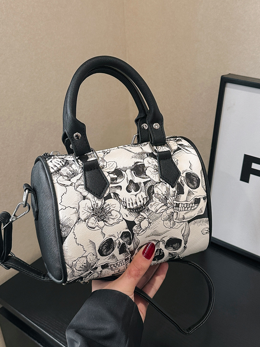 New Boston women's bag niche fashion skull print personalized handbag dh910320090