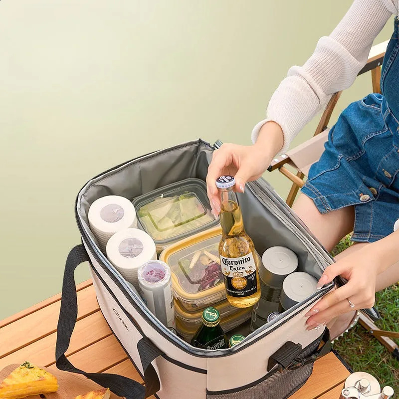 30L large capacity picnic bag waterproof portable insulation ice lunch outdoor food storage cooler 240910