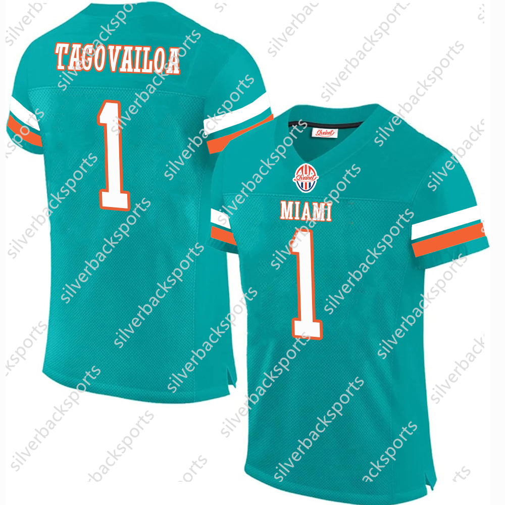 Custom Football Jersey 10 Tyreek 13 Dan Marino 1 Tua Tagovailoa 99 Jason Taylor 17 Jaylen Waddle 8 Jevon Holland 2 Chase Eds Brandon Jo Jerseys