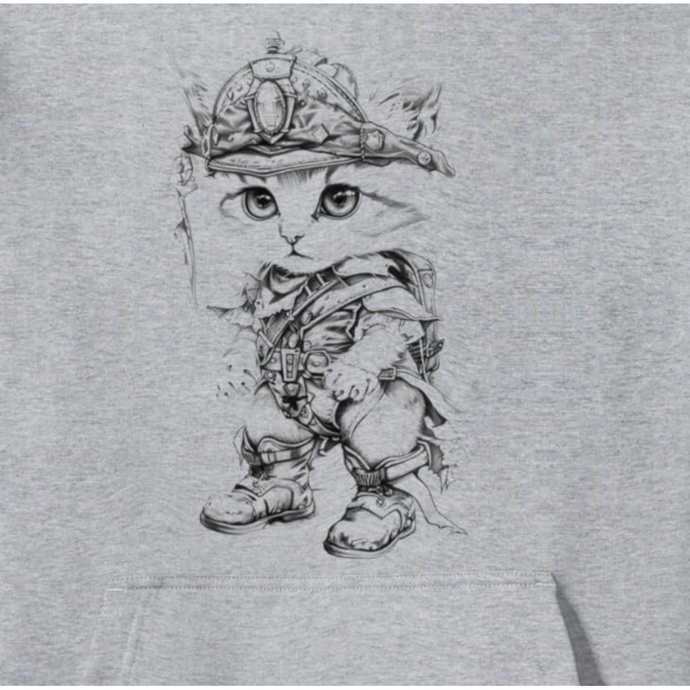 Hoodie for Mens Womens Kitten Warrior Cat Kitten Owner Feline Gift Idea Pullover Hoodie Graphic Hoodies sweatshirt Pullover Long Sleeve