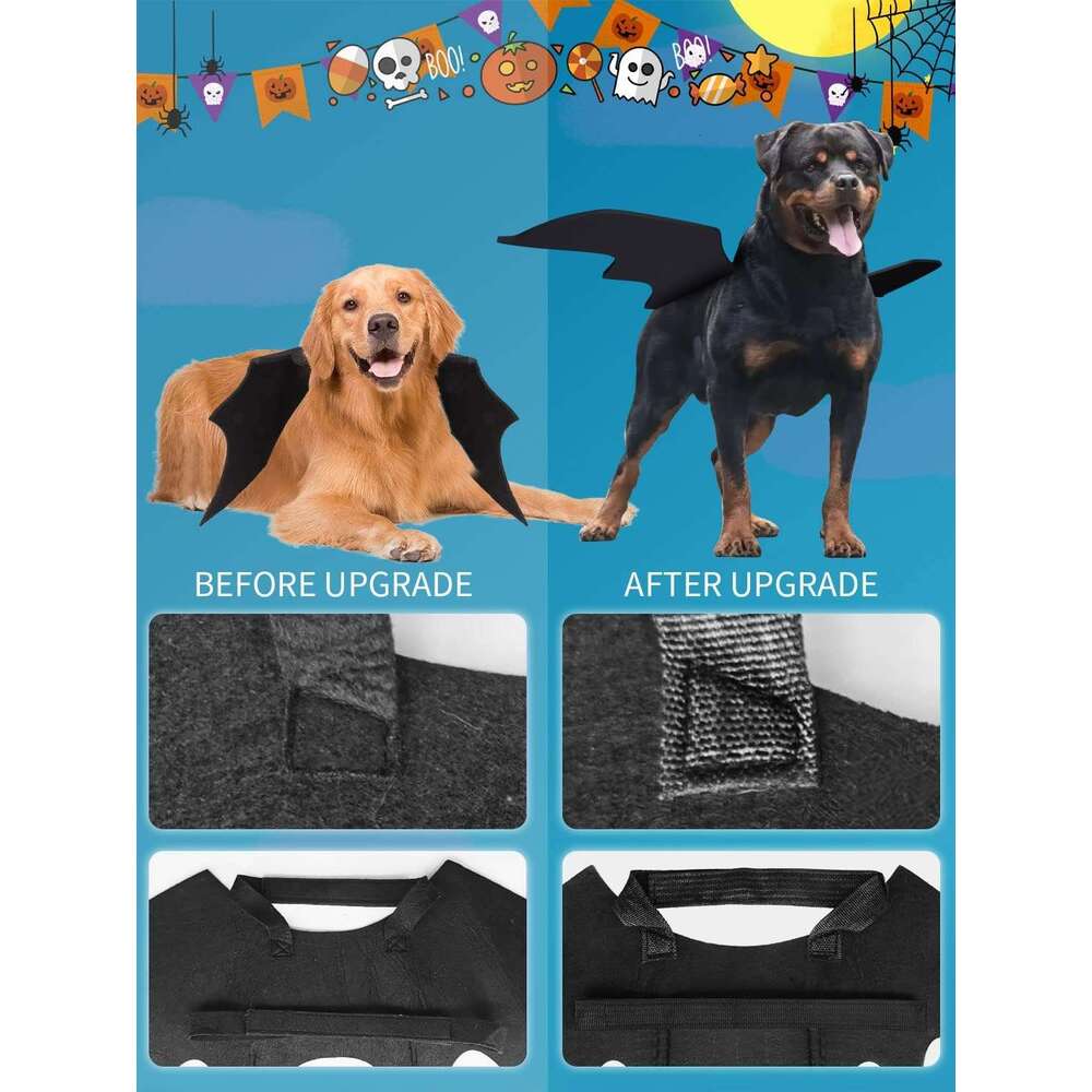 Bat Costume, Cosplay Party Dress Up Large Dog Black Halloween Little Wings Pet Costume Both small dogs cats are suitable
