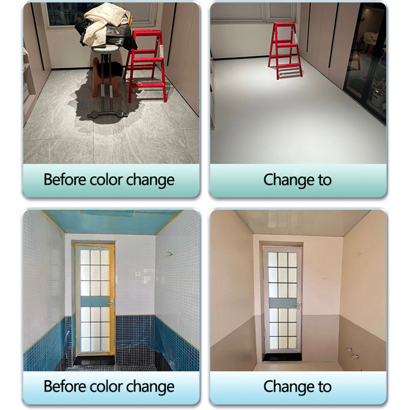 Tile Paint Renovation Floor Remodeling Bathroom Toilet Floor colour change to remove formaldehyde-free black and white paint 1 kg factory direct sales