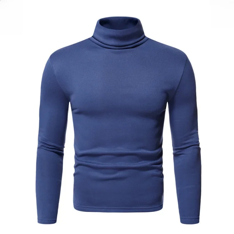 Mens Turtleneck for winter autumn pure color sweater warm long sleeved top 240910