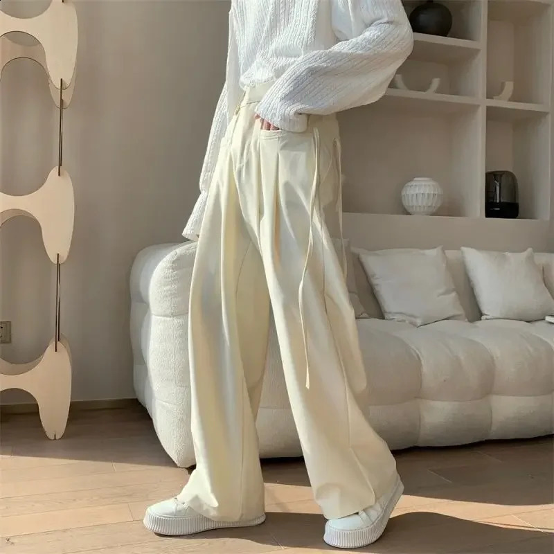 Draped Trousers for Men Plus Big Size Man Suits Pants Fluid Baggy in Dress High Quality Thin Casual Tailoring Clothes Offer 240904