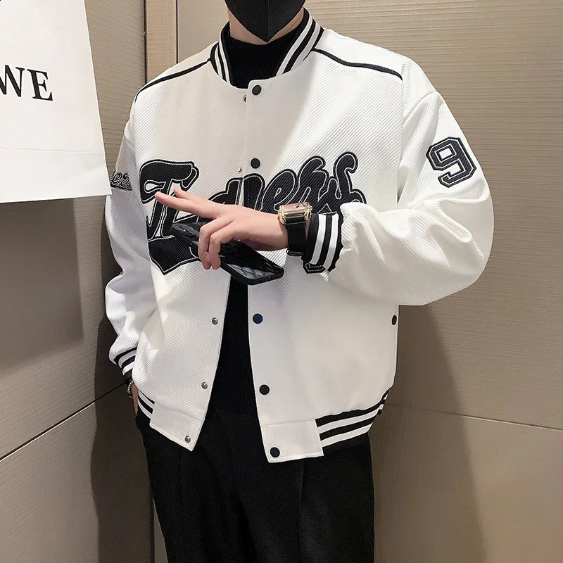 Spring and autumn mens jackets Korean casual goods spring jackets solid color loose mens jackets 240906