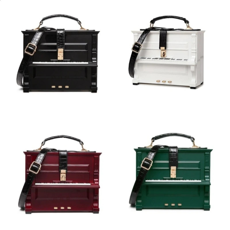 Women Vintage Acrylic Piano Shaped Clutch Box Shoulder Bag Elegant Evening Crossbody Handbag Top Handle Purse 240906 9358 4
