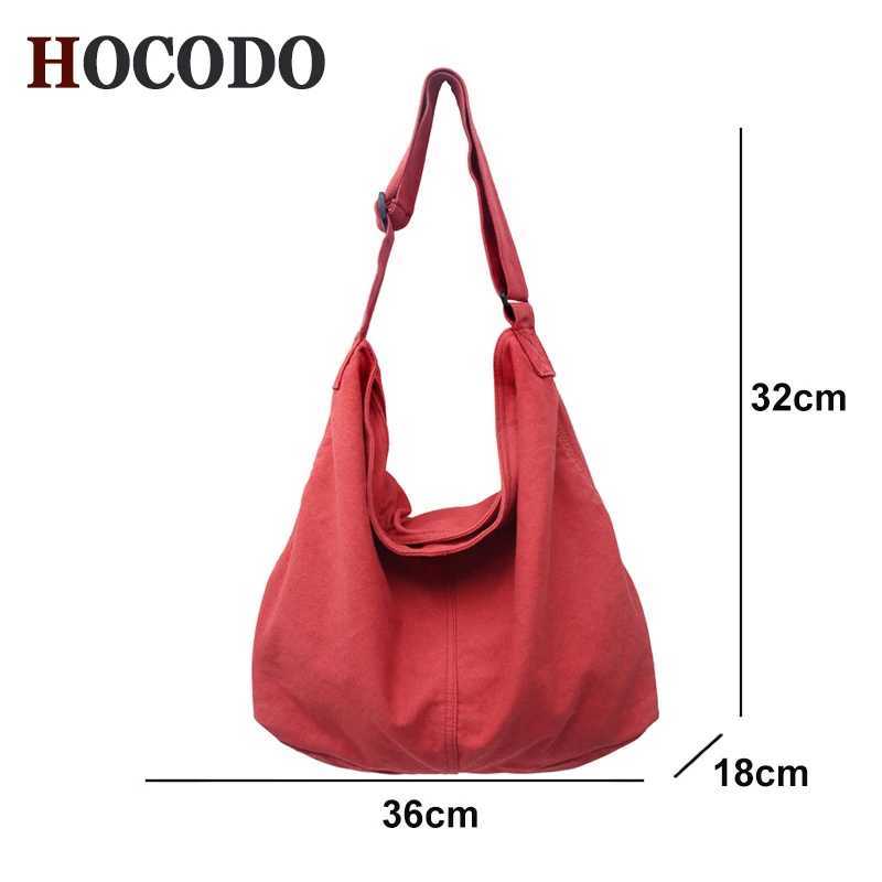 HOCODO New Bags for Women Canvas Shoulder Bag Fashion Large Capacity Handbags Female Casual Travel Bags Soft Crossbody Bags Z240910