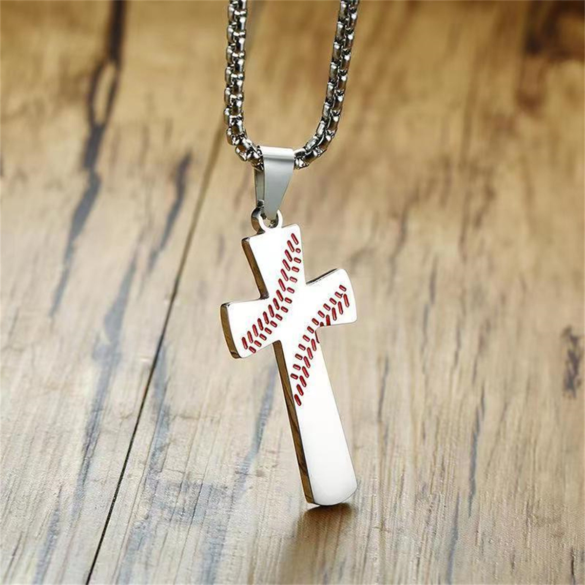 Bible Verse Stainless Steel Baseball Cross Necklace For Men Women Lovers Lord's Prayer Necklaces Christian Jewelry Religious Gift for Man Boys Sw