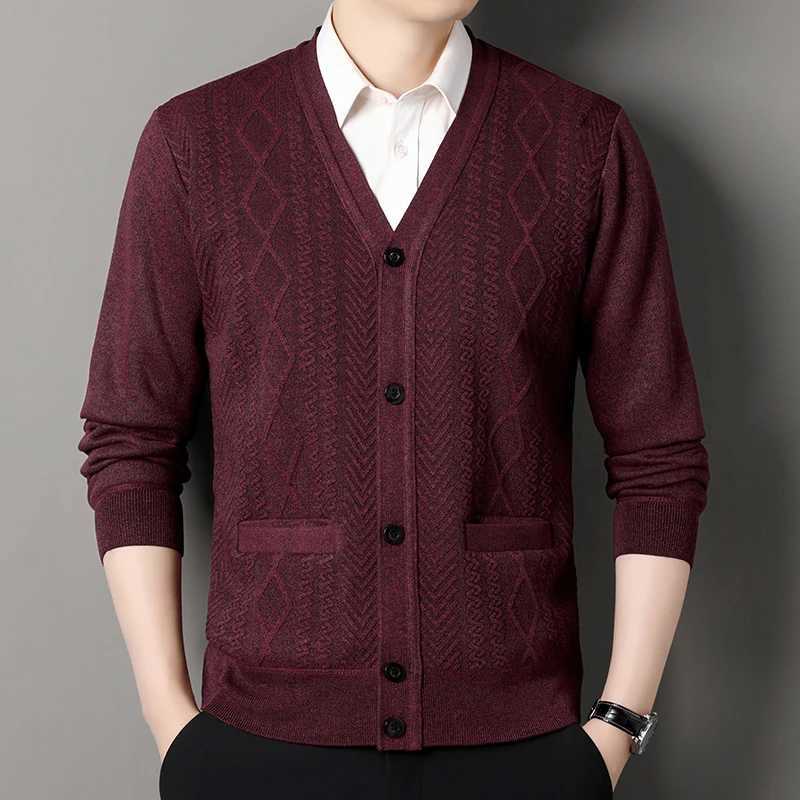 Mens Casual Cardigan Jacket V-neck Sweater Mens Autumn Winter Clothes Button Knit Cardigans Mens Knitting Sweaters Outerwear XJ250805