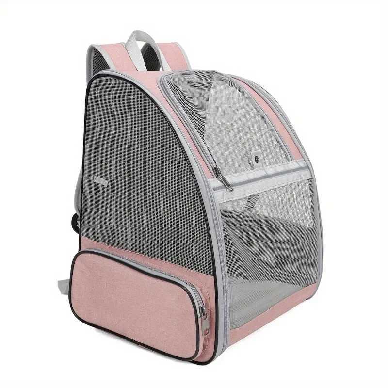 Pet Cat Carrier Backpack Breathable Portable Travel backpack for cat and dog With Anti Breakaway Belt Three-door designXJ240907
