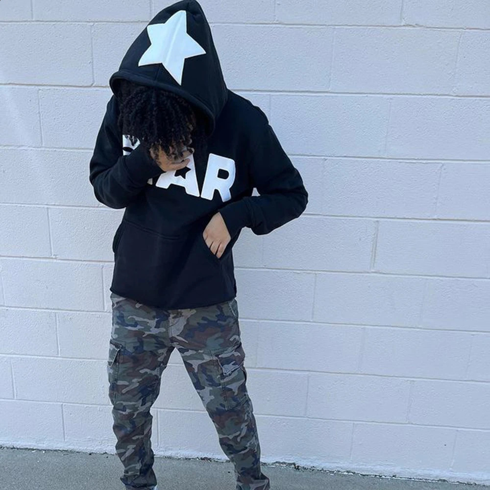 Star Letter Print Y2K Clothes Autumn Women Hoodies Retro Long Sleeve Oversized Sweatshirts Male Harajuku Hiphop Hooded Jackets y240907