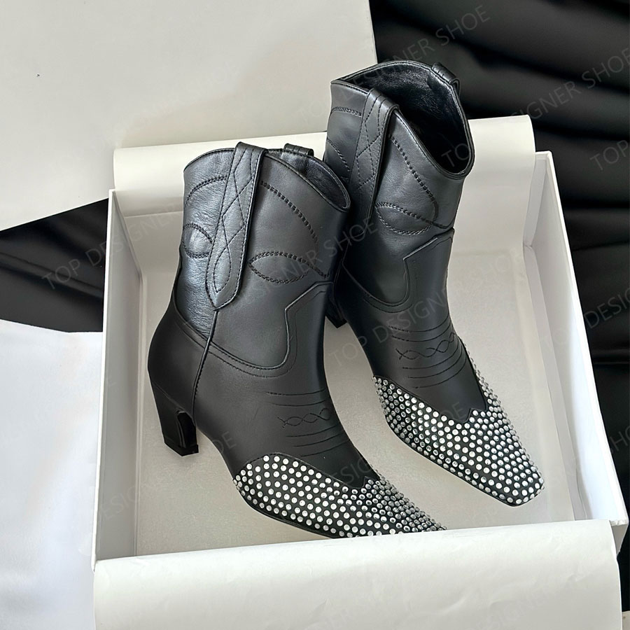 Designer shoes minimalism khaite boots square-toed Suede brown ankle low-heels Fashion Knight Boots Western for womens designer boots Factory footwear