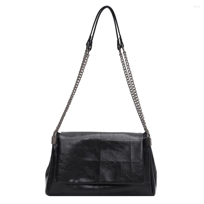 2025 NEW Drawstring PU Leather Fashion Sg Bag Large Capacity Women Crossbody Adjustable Strap Solid Color Tote Chain Travel Bags zhanyishengli