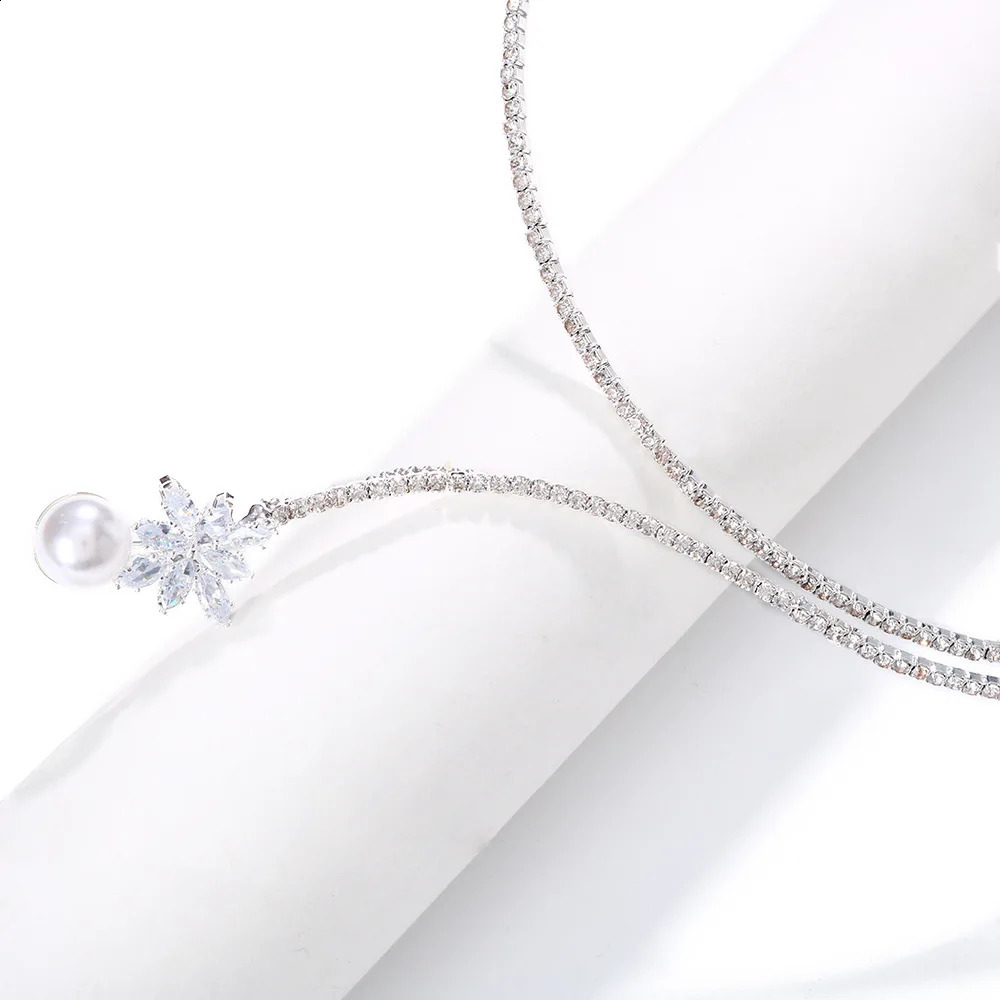 Shiny Rhinestone Collar Choker Necklace For Party Wedding Big Water Drop Crystal Necklace Womens Fashion Neck Jewelry 240910