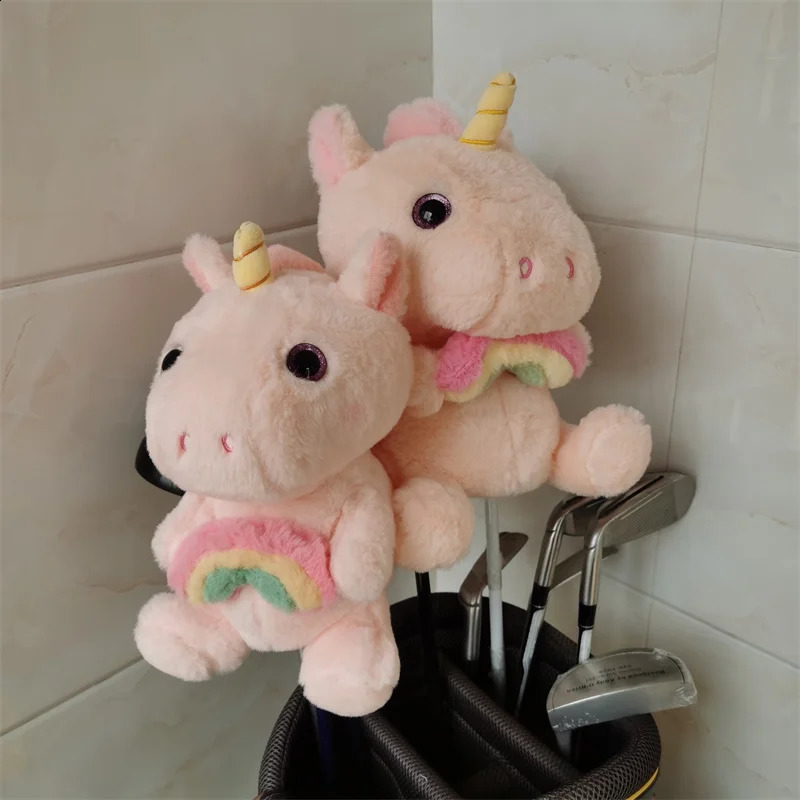 Unicorn Golf Driver Head Cover Plush Cartoon Golf Fairway Wood Headcover Stock 2 Colors 240909