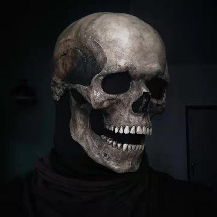 Halloween Mask Latex Mask Skull Horror Decoration Full Head Skull Mask Helmet Movable Jaw Masque Gifts Party Costume Mask
