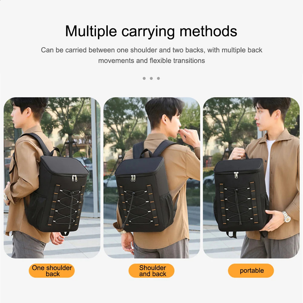 Insulated heat cooler bag large capacity backpack waterproof camping outdoor picnic hiking fishing box 240910